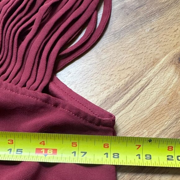 Lily White Cold Shoulder Strappy Purple Blouse Short Sleeve Top Holiday Flowy SM - Picture 6 of 8